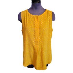 EC LOFT OUTLET SLEEVELESS BLOUSE WITH SQUARE PRINT SZ. M